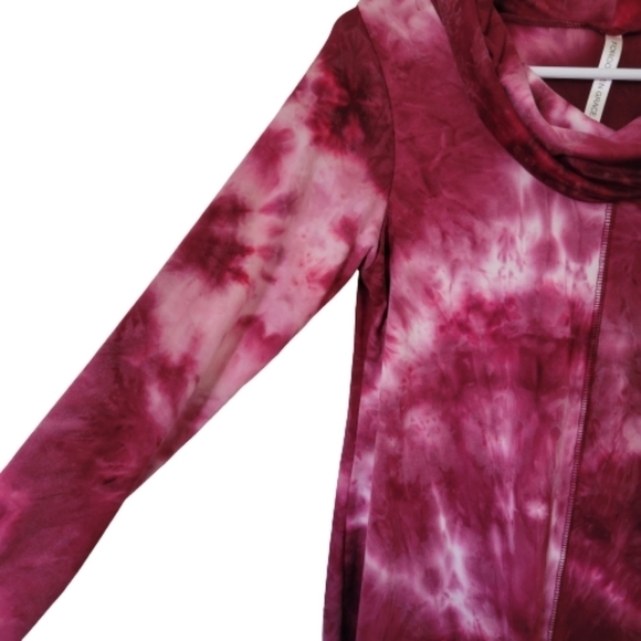 NWOT Forgoten Grâce Tie dye cowl neck sweater long sleeve A line Oversize - Picture 3 of 6